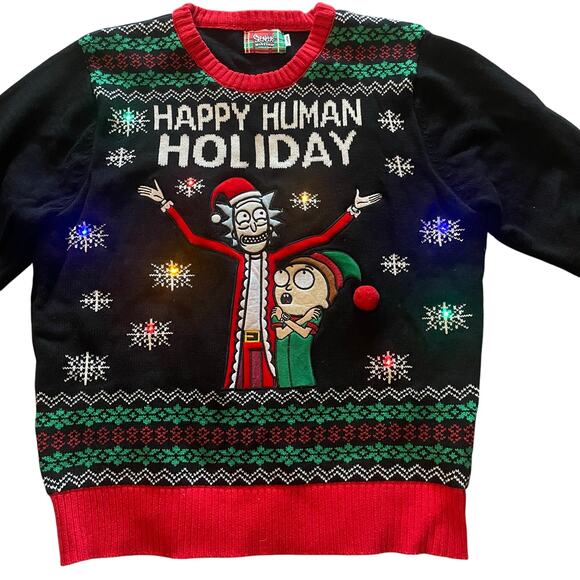 Mens Sweater Large Ugly Christmas Festival Holiday Office Parties Light Up - Picture 1 of 9